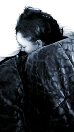 Portrait of man against white background