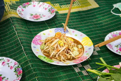Close-up of food served in plate