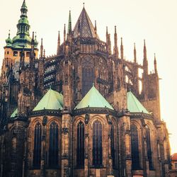 Exterior of temple building against sky in city