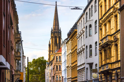 Low angle view of buildings against sky