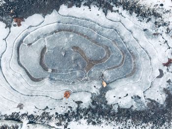 High angle view of a snow