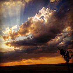 Scenic view of landscape against cloudy sky