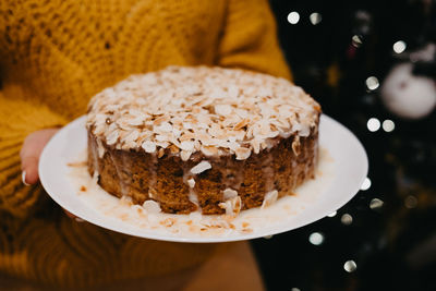 Close-up of cake in plate