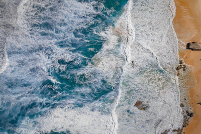 Aerial view of sea waves