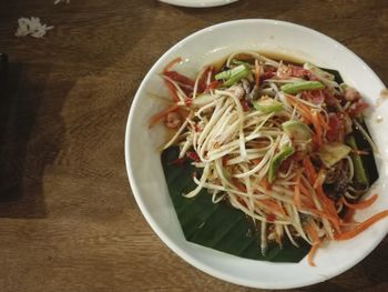 Close-up of meal served in plate