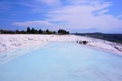 Scenic view of snow covered landscape