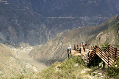 Panoramic view of people on mountain