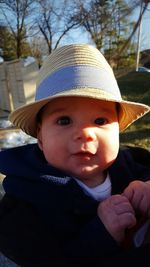 Close-up portrait of cute baby girl