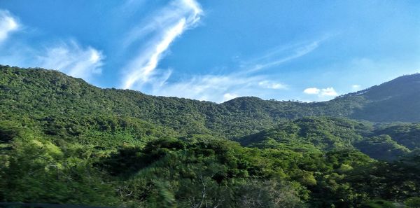 Low angle view of mountains against sky