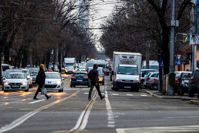 Cars on city street