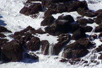 Scenic view of waterfall during winter