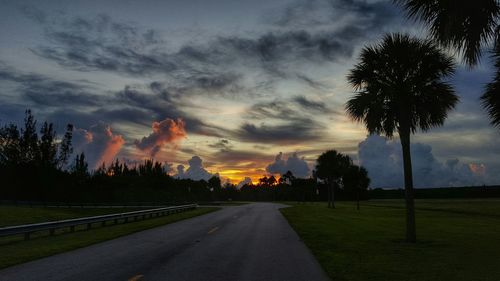 Country road at sunset