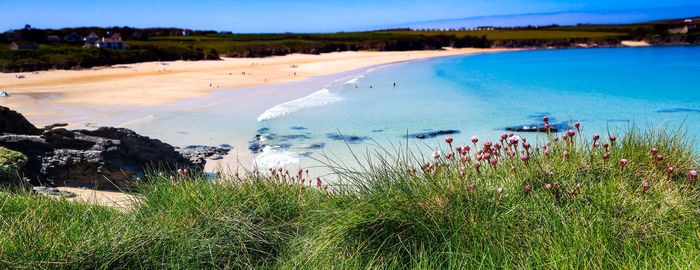 Scenic view of beach against sky