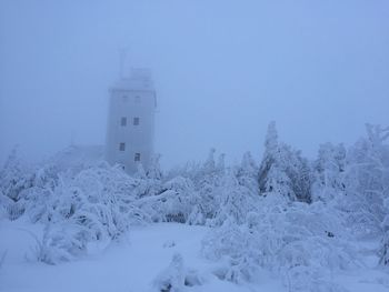 Scenic view of snow covered landscape