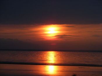 Scenic view of sea at sunset