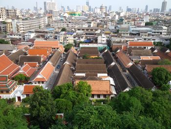 High angle view of city