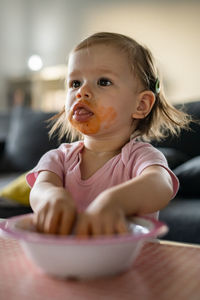 Close-up of cute baby girl