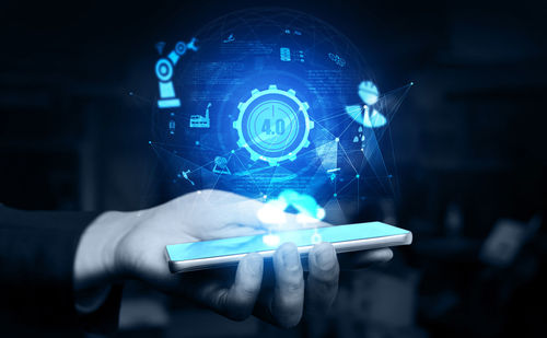 Close-up of hand holding smart phone