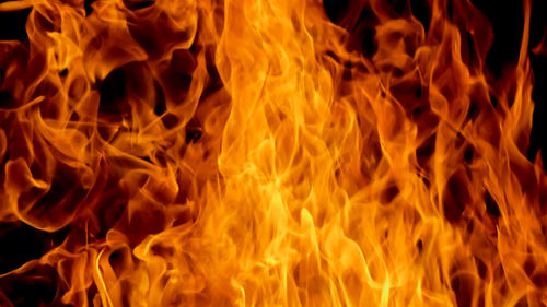 Close-up of fire against black background