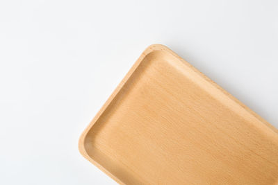 High angle view of paper against white background