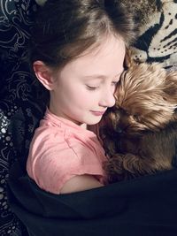 Cute girl with dog