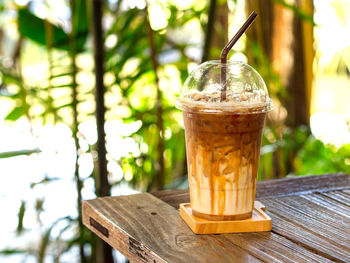 Close-up of coffee on table