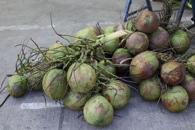 High angle view of fruits for sale in market