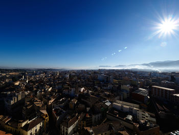 Views of the city of ontinyent from the top of the bell tower of the church of santa maria, spain.