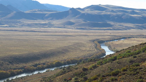 High angle view of landscape against sky