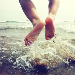 Man walking on beach