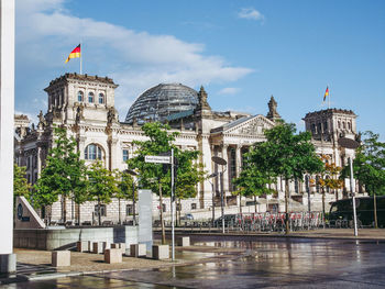 View of historical building against cloudy sky