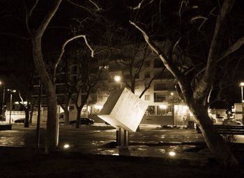 Illuminated street light at night