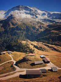 High angle view of landscape against sky