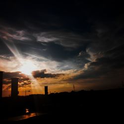 Sunset over city