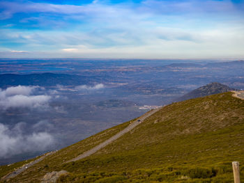 High angle view of landscape against sky