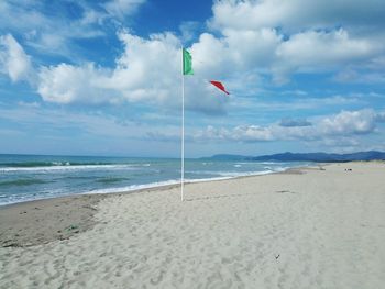 Scenic view of beach against sky