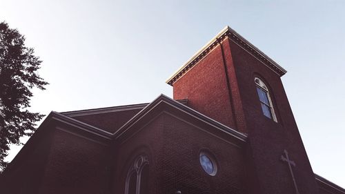 Low angle view of building against clear sky