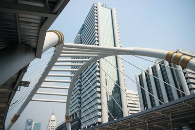 Low angle view of modern buildings against sky