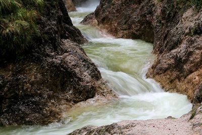 Scenic view of waterfall