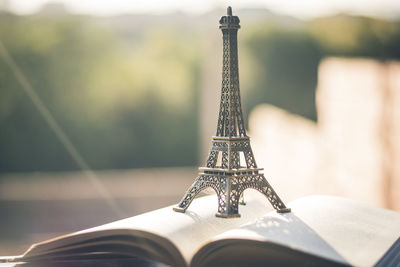 Close-up of book on table