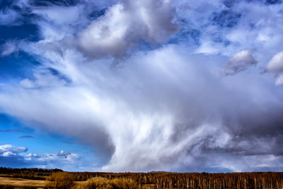 Angry cloud with frozen precipitation - graupel