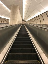 Low angle view of escalator