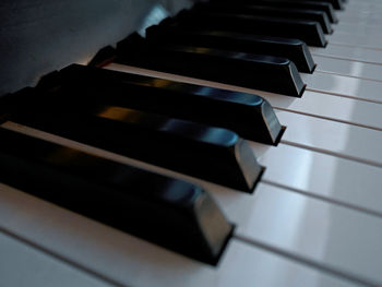 Close-up of piano keys