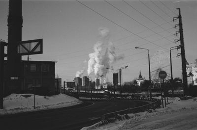 Russian factories at winter, shot on bw film