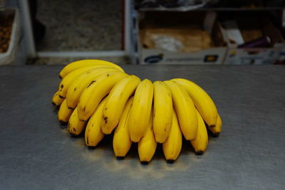 Close-up of yellow fruits on table at market