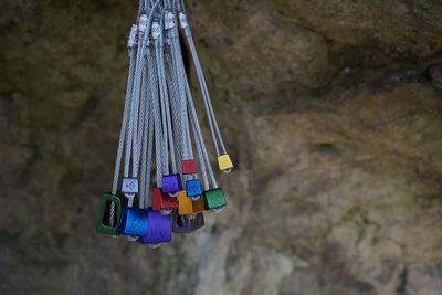 Close-up of multi colored hanging