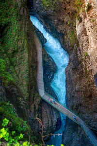 Scenic view of water flowing through rocks