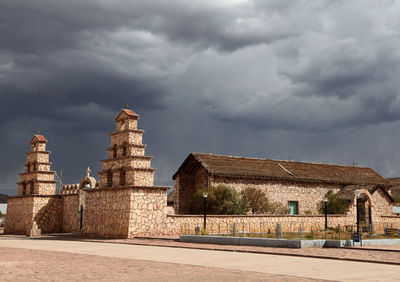 Old building against cloudy sky