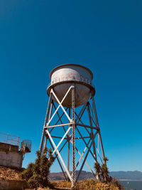 Low angle view of water tower against sky