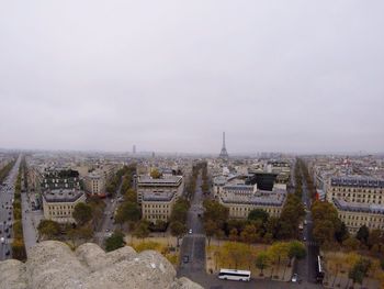 High view of paris against sky